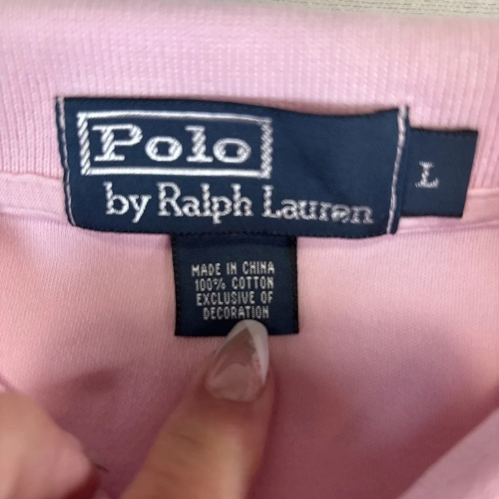 Polo Ralph Lauren Pink Short Sleeve Polo L 100% Cotton Logo Shirt